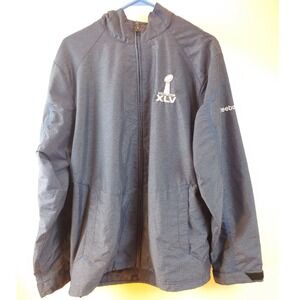 Reebok Super Bowl XLV‎ Full Zip Jacket Windbreaker Lightweight Small Athleisure